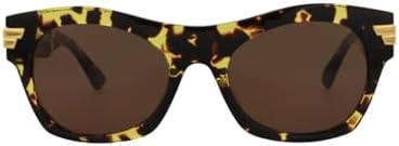 Bottega Veneta SquareRectangle Sunglasses Havana Havana Brown Luxury Eyewear Made In Japan Acetate Frame Designer Fashion for Everyday Luxury