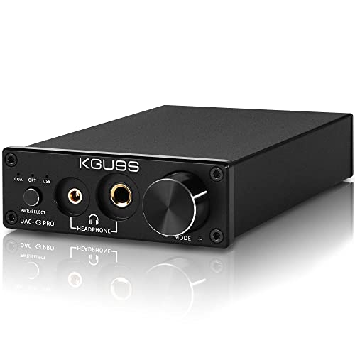 KGUSS DAC-K3 PRO USB DAC Headphone Amplifier Mini HiFi OpticalCoaxialUSB DAC Decoder Audio 24Bit 192KHz DA Converter ESS9018K2M Decoder Multifunctional Preamp Desktop Amplifier Black