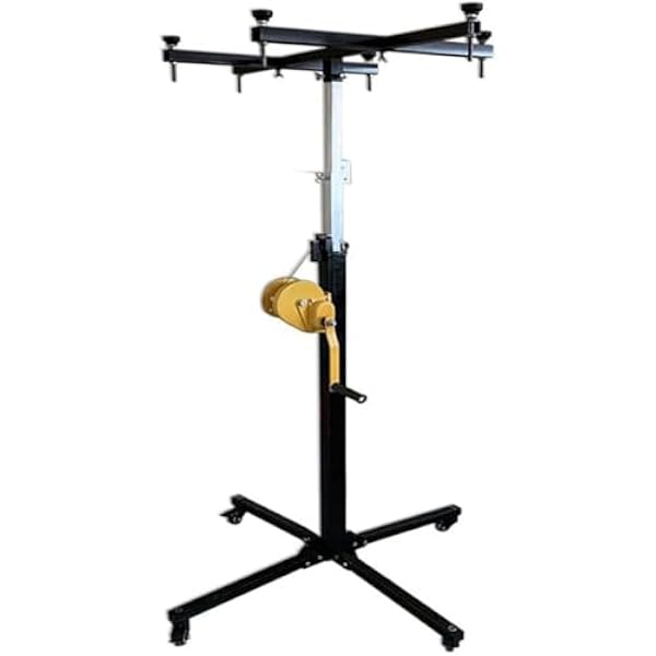 Drywall Lift, Manual Lift Jack, 176.4 lbs 80 kg Load Capacity, Foldable, With Brake Casters, Drywall Installation, Drywall Installation, Air Conditioner, Lighting Construction, Construction