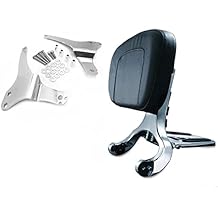 MT501-08- Multi Purpose Black Backrest & Chrome Mount Bracket Compatible with H-D Heritage Softail