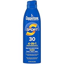 Coppertone Sport Sunscreen Spray SPF 30, Water Resistant Spray Sunscreen for Body, 5.5 Oz (Packaging May Vary)