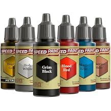 The Army Painter, Speedpaint 2.0 Fantasy Bundle, 6 x 18 Acrylic Paints with Gold, White, Black, Red, Blue & Brown - Miniature Paint for D&D & Warhammer Miniatures