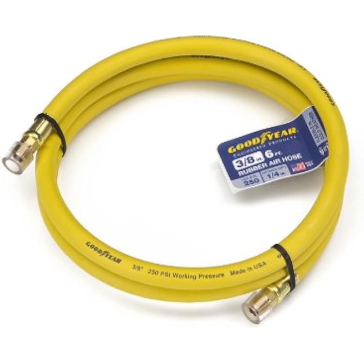 Goodyear 6 x 38 Rubber Whip Hose Yellow 250 PSI