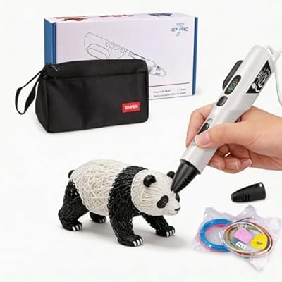 3D Printing Pen Kit, 3D Printer Pen with Adjustable Temperature,Stepless Speed, PLAABS Compatible 3D Drawing LCD Display, for Creative Art, DIY Projects,White