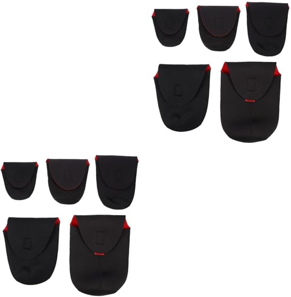 NUOBESTY 10pcs Neoprene Lens Pouch Shockproof Camera Lens Case for Storage Elastic Protective Bag Belt and Clip for Easy Carrying