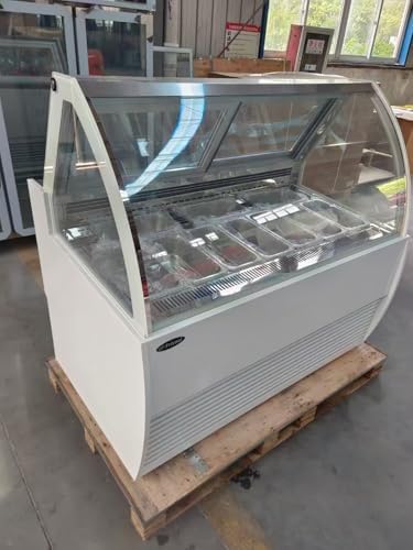 Ice-cream freezer, 55 Refrigerated Display freezer for ice cream with 2 rear sliding Doors and Led,8~40F, 16.8cu.ft