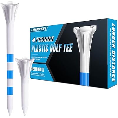 CHAMPKEY PRO 4-Prong Plastic Golf Tees 150 Pack - 70% Ball Contact Reduced for Less Friction and Maximum Distance Performance Golf Tees Plastic