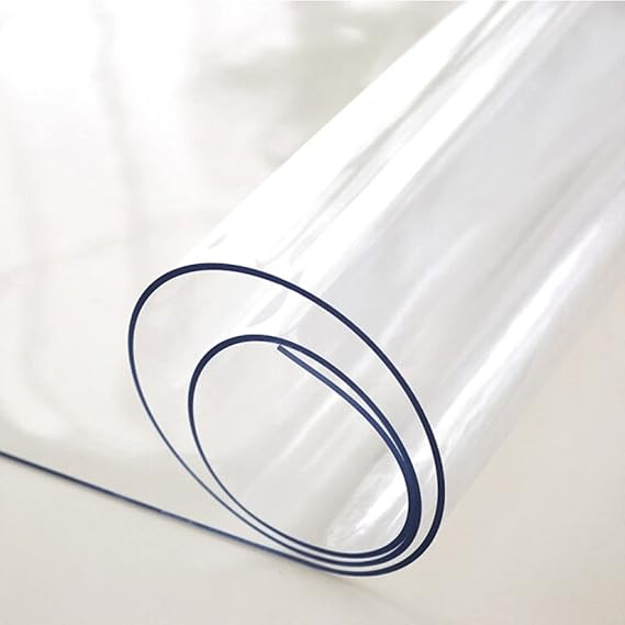 2mm Clear PVC Table Cover Protector Transparent Tablecloth Pad Plastic Desk Mat Vinyl Waterproof Heat Resistant Dining Table Office Desk Coffee Table Clear Mat Sheet (Size : 2859inch/70150cm)