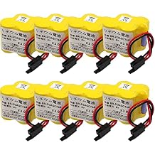 8-Pack BR-2/3AGCT4A (A98L-0031-0025) 6V PLC Lithium Battery for FANUC A98L-0031-0025 A06B-6114-K504 Control System Battery (Black Connector)