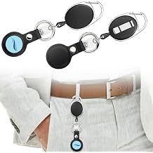 2 Pack Cruise Medalion Holder Accessories - Retracted Keychain ID Reel with Key Ring for Ocean Medalion Tag Compatible with Princess Cruise Medalion (Black x 2)