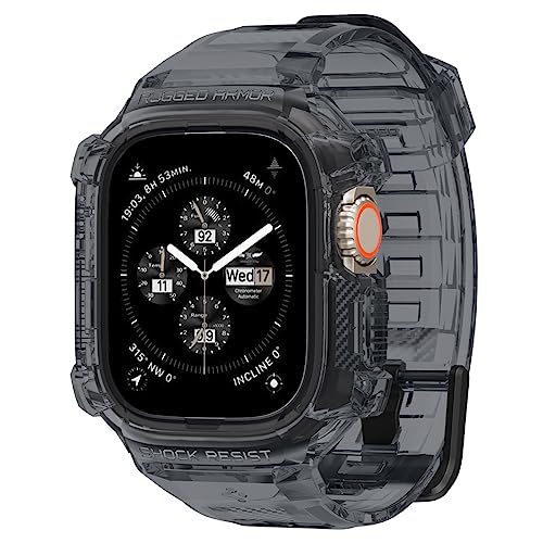 Spigen for Apple Watch Band with Case, Rugged Armor Pro Compatible with Ultra 321 49mm, Series 1110 4642mm, 987 4541mm, SE3SE2SE654 4440mm Cover Strap