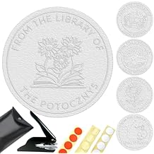 Book Embosser Personalized, Custom Floral Book Embosser, from The Library of Stamp, Customize Name & Design for Books Lovers or Libraries