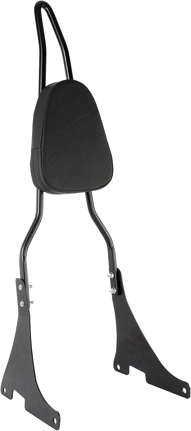INNOGLOW Sissy Bar with Backrest Motorcycle PU Backrest Passenger Pad Driver Rider Sissy Bar Fits For Harley Sportster XL883 XL1200 04-UP Black