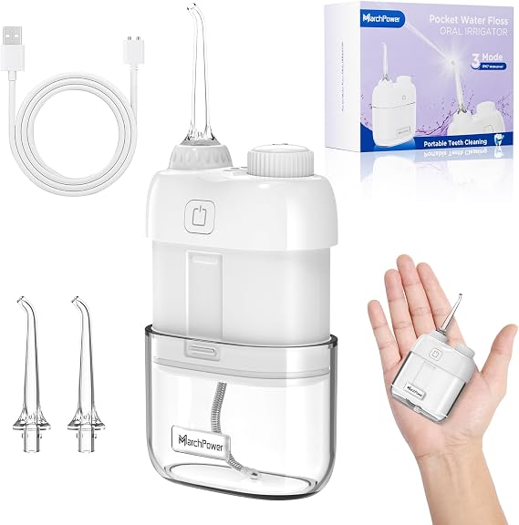 Portable Water Flosser for Travel, Mini Cordless with 3 Pulse Modes