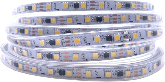 DC12V WS2811 LED Strip 5050 White Warm White Single Color Pixel Light Addressable Horse Race External 1 IC Control 3Leds (IP67 Waterproof in Tube, Warm White)