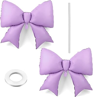 2pcs Large Bow Balloons, Bow Themed Party Decorations Elegant Coquette Balloons for Coquette Birthday Wedding Engagement Party Decoration purple