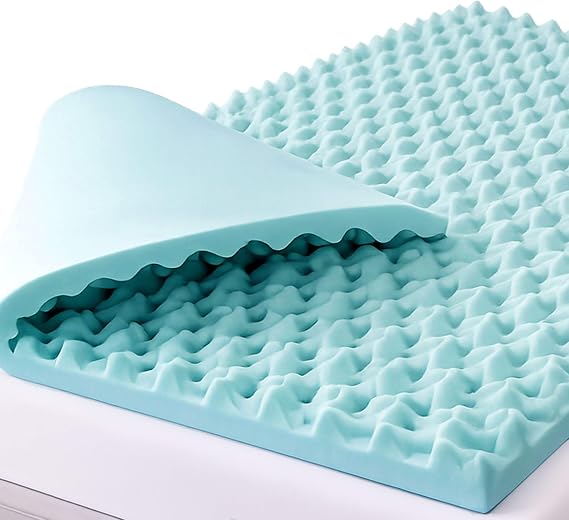 DMI Foam Mattress Topper, Egg Crate Foam Pad, Mattress Pad And Bed Topper For Support, Air Circulation, Pressure Relief And Weight Distribution, Queen Size Mattress, 56 x 78 x 2
