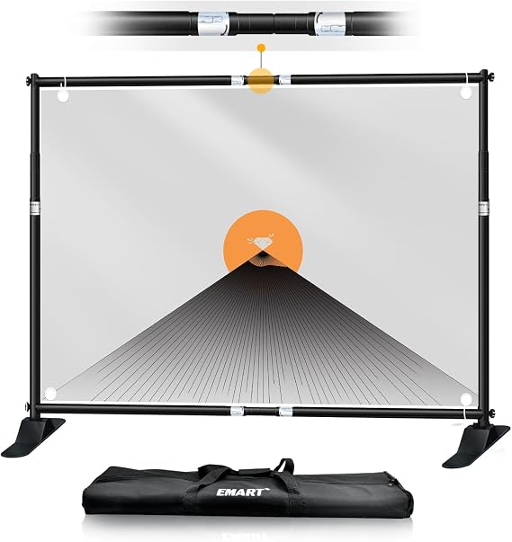 EMART Photo Backdrop Stand Heavy Duty 10x8ft Adjustable Banner Stand | Background Stand Backdrop for Trade Shows Photo Booth Display Parties Exhibition Photography Business Event Studio