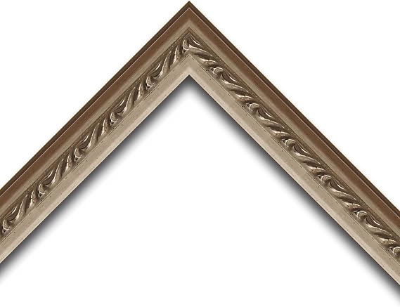 CountryArtHouse Picture Frame Moulding (Wood) 18ft bundle - Ornate Silver Finish - 0.75" width - 7/16" rabbet depth
