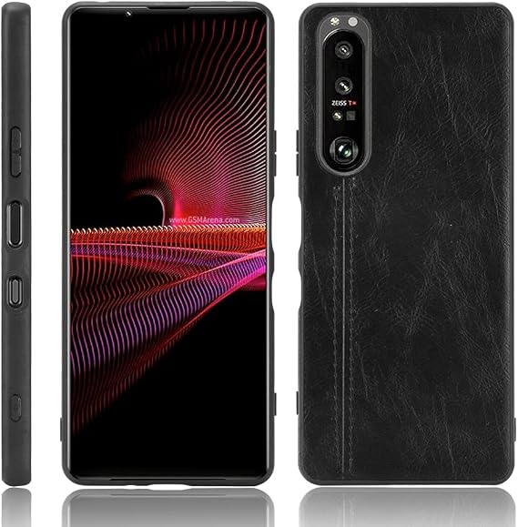 Case for Sony Xperia 1 III Case Cover,Retro PU Leather Ultra Slim Shockproof Case for Sony Xperia 1 III 5G XQ-BC52 XQ-AC52 XQ-BC42 XQ-BC62 XQ-BC72 Case Black