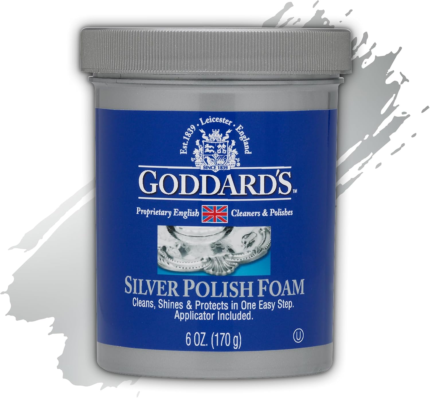 Goddard's Silver Polish Foam – 170 gram – Silver Cleaner &amp; Tarnish Remover with Applicator – Cleans, Shines &amp; Protects – Silverware, Jewelry, Antiques, Cutlery, Trays, Tea Sets and More