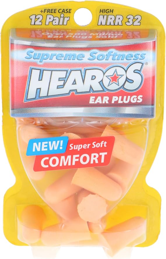 Hearos Supreme Softness Foam Earplugs, NRR 32, Extreme Comfort, Hearing Protection, 12 Pair, (5800)