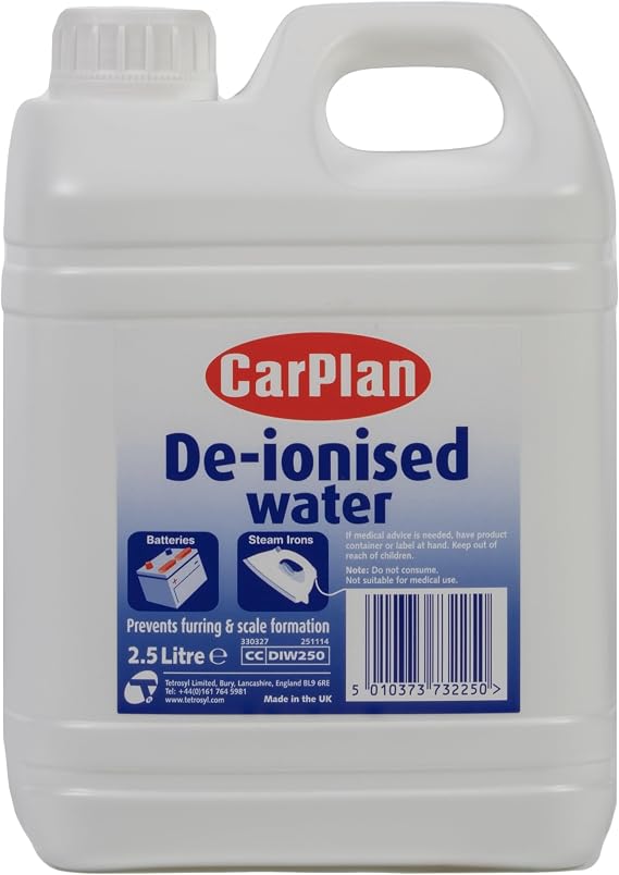 CarPlan De-Ionised Water 2.5L - Prevents Furring & Scale Formation