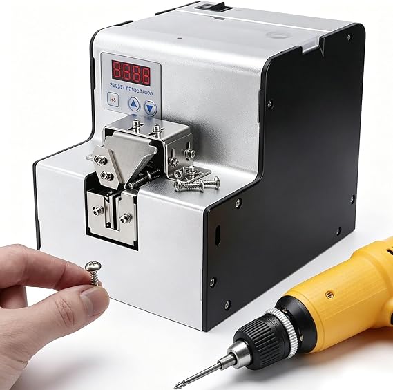 Digital Screw Counter with Stainless Steel Hopper, All-Metal Automatic Screw Arranging Machine for Screws Under 20mm, Durable Desktop Electric Fastener Counting Tool