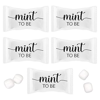 Gift Boutique Bridal Shower and Wedding Buttermints, Mint to Be Party Favors, 100 Count Individually Wrapped Cream Mints, 13 oz Candy Buffet Dessert Table Treats