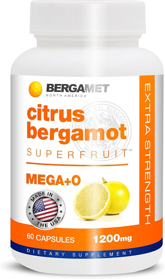 BergaMet Citrus Bergamot Supplement 1200mg 80% Polyphenols - 60 Capsules