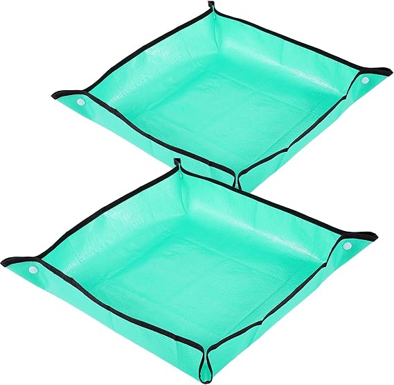 2pcs RepottingWJIAAA 2pcs Repotting Mat for Indoor Plants, 19.6 Mat for Indoor Plants, 19.69in Waterproof Foldable Potting Mats with Mess Control, Gardening Supplies for Transplanting Succulent