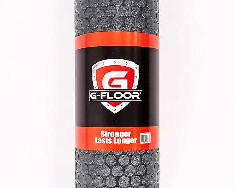G-Floor Small Coin Pattern Vinyl Garage Flooring Mat (8'6" x 22', Slate Grey Color) - Versatile Protector Saves Your Floor from Spills and Dents