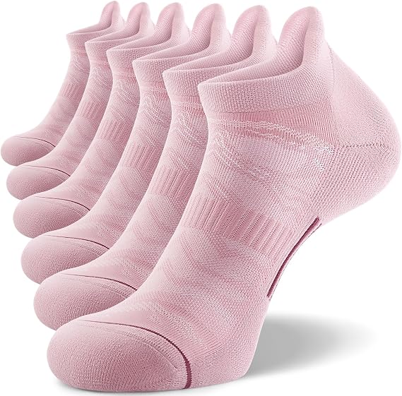 FITRELL Men's 6 Pack Ankle Running Socks Low Cut Cushioned Athletic Sports Socks 7-9/9-12/12-15