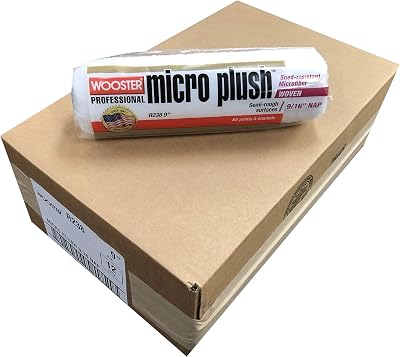 Wooster Brush R238 9 inch Micro Plush 916 inch Nap Paint Roller Cover - Pack of 12
