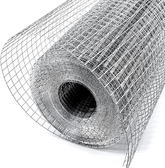 Hardware Cloth 1/4 in 48 x 100 ft 23 Gauge Wire Mesh | Chicken Run galvanized mesh, Low Defect Rate, Easy Installation, Raised Bed, Chicken Coop, Garden Fence, Catio
